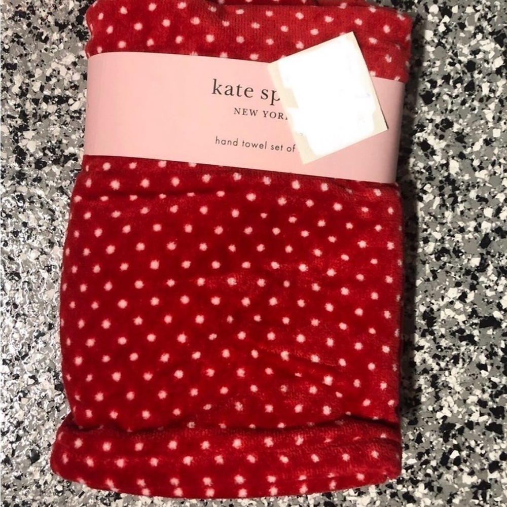 Kate Spade Red Polka Dot Bathroom Hand Towel Valentine Set